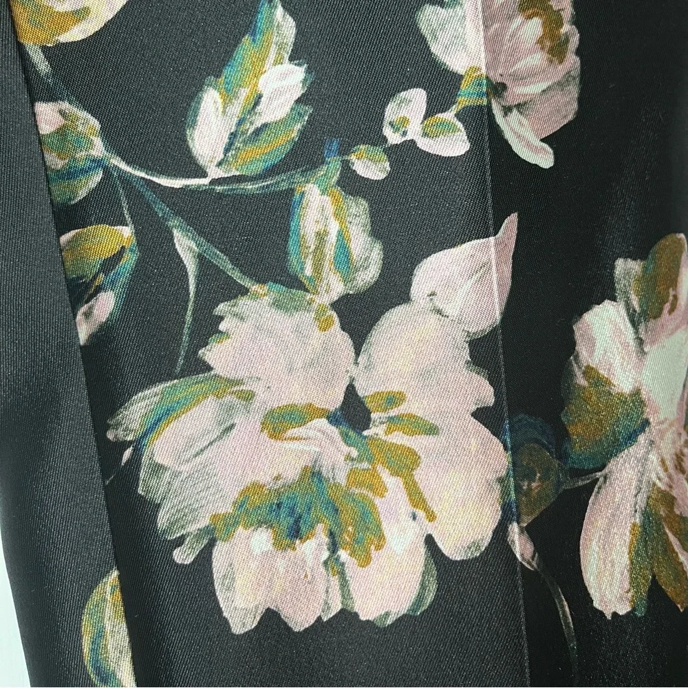 J. Crew Black and Pink Silk Floral Cropped Pants - Picture 7 of 8